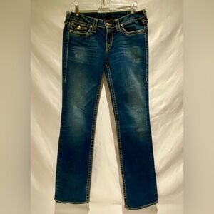 True Religion Billy Disco Big T Straight-Leg Jeans, Swarovski Crystals, size 29